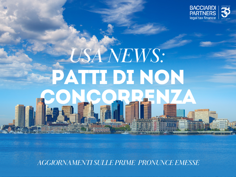 patti di non concorrenza USA, panorama di Boston, logo Bacciardi Partners