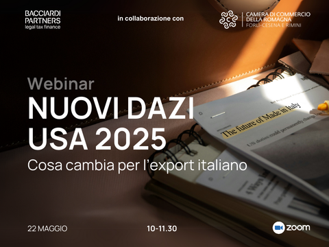 Webinar Bacciardi Partners Nuovi Dazi Usa. immagine di una cartellina su scrivania