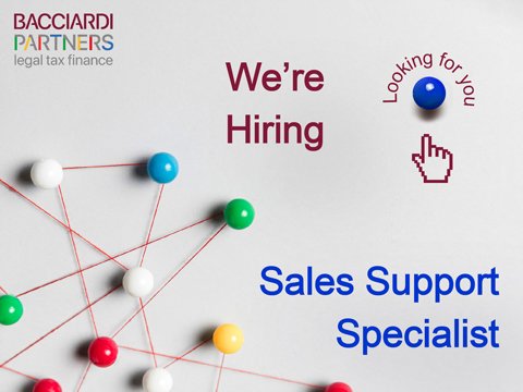 rete con palline colorate e la scritta we are hiring e logo bacciardi partners